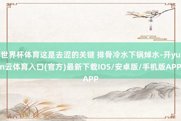 世界杯体育这是去涩的关键 排骨冷水下锅焯水-开yun云体育入口(官方)最新下载IOS/安卓版/手机版APP